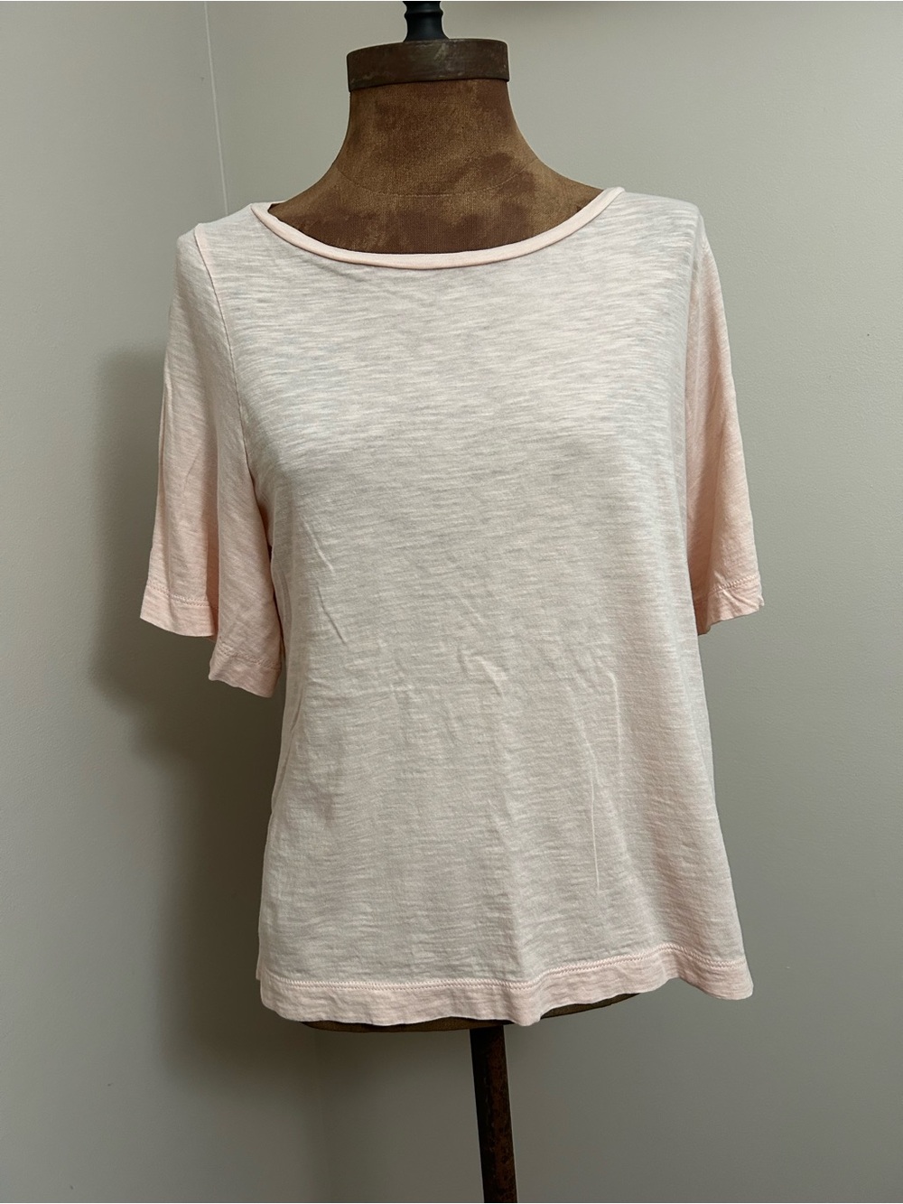 LOFT Light Pink Women's Short Sleeve Crewneck Top